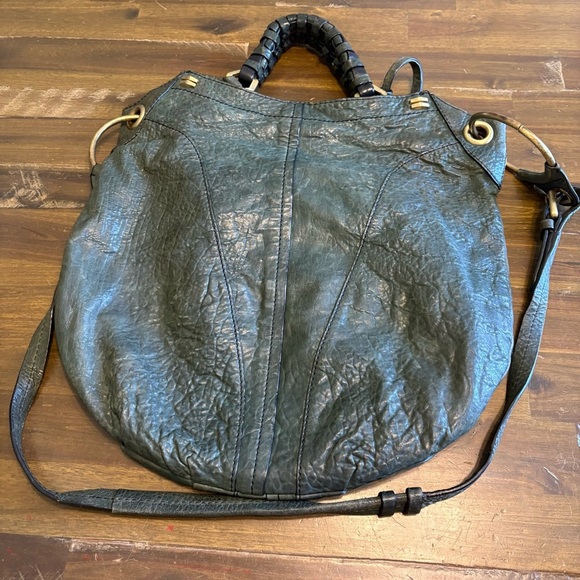 ORYANY Gwen Green Leather Hobo Boho Oversized Tote Shoulder Gypsy Carry All - Picture 9 of 13